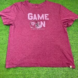 Y2K Texas A&M Shirt‎ XL Aggie Football Helmet Logo Life Is Good EUC Gameday Tee